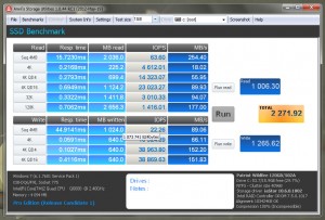 Benchmark programem Anvil's Storage Benchmark 1 v 1.0.44 RC1